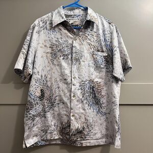 VTG Tori Richard Shirt Mens‎ M Feather Print Hawaiian Button Up 70s Aloha Resort